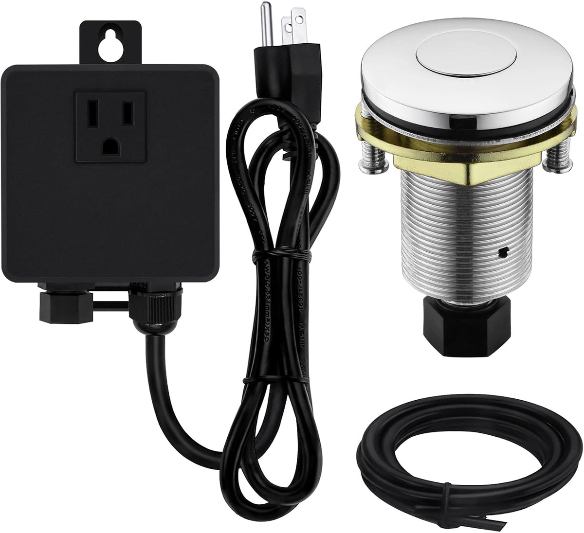 Garbage Disposal SinkTop Air Switch Kit with Stainless Steel Button,Chrome