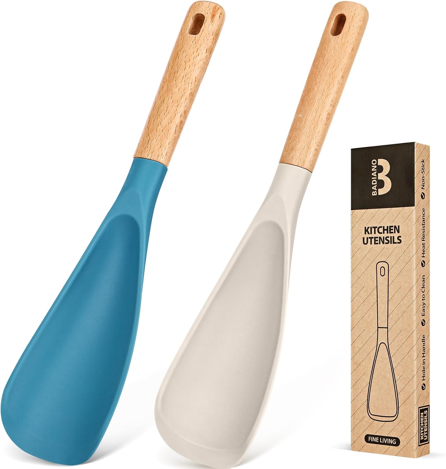 Cooking Spoon for Nonstick Cookwares, Great for Cooking and Serving Sturdy BPA-Free Matte Silicone