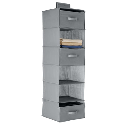 Amazon Basics 6-Tier Hanging Closet Organizer with Removable Drawers for Sweaters, 6.9"D x 13.6"W x