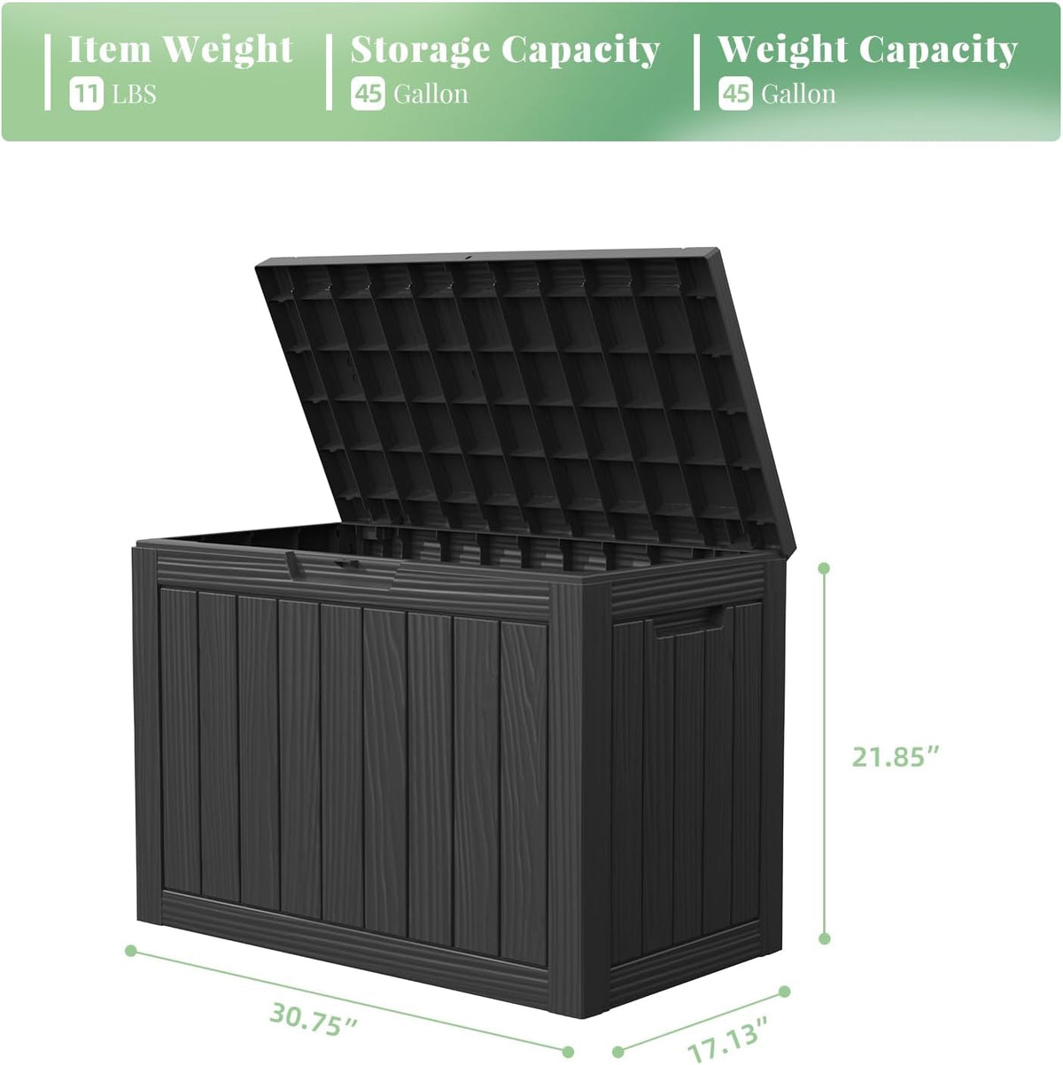 DRATO 45 Gallon Deck Box, Outdoor Storage Box for Patio Furniture, Patio Cushions, Gardening Tools