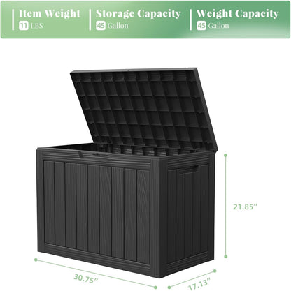 DRATO 45 Gallon Deck Box, Outdoor Storage Box for Patio Furniture, Patio Cushions, Gardening Tools