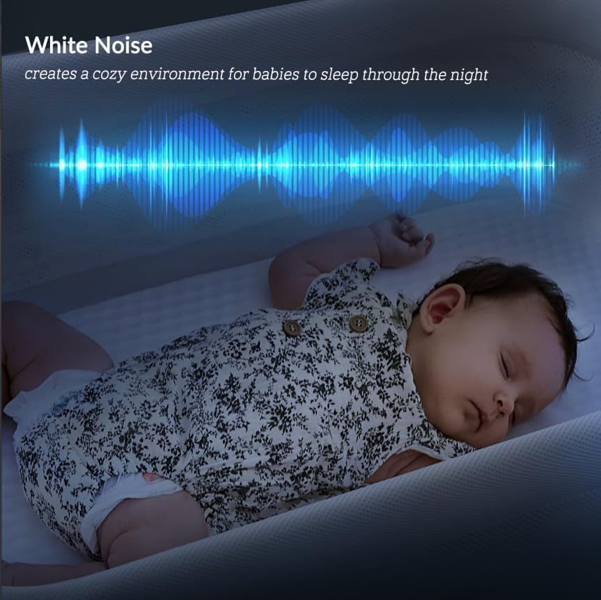 Rocking Bassinet for Baby 3 Speeds Electric Bedside Sleeper with White Noise, Automatic Bedside