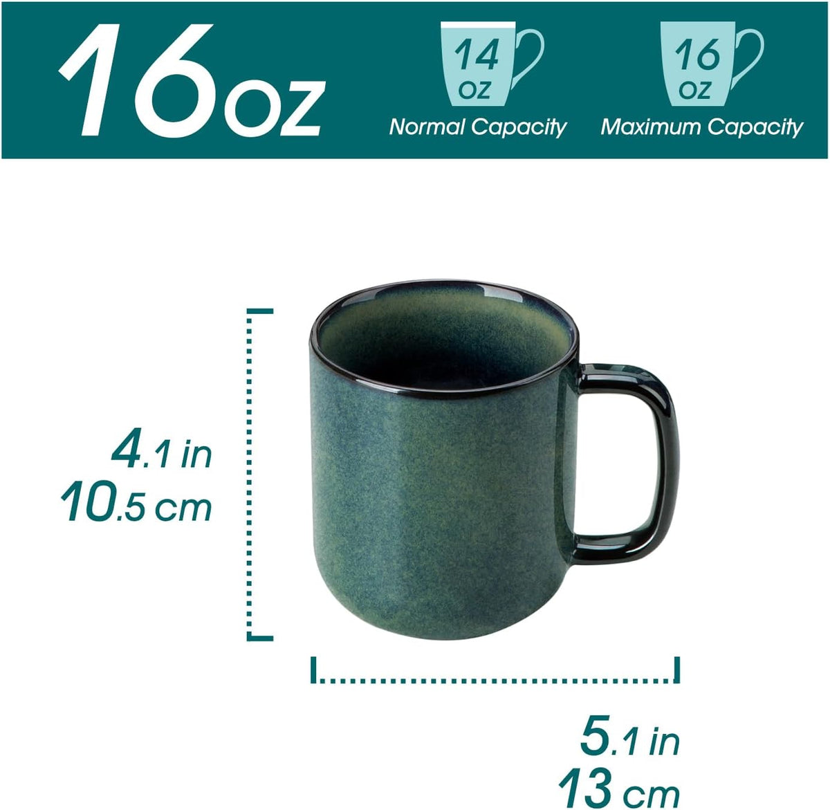 vancasso STARRY Coffee Mugs Set, 16 oz Ceramic Coffee Cups for Americano Hot Tea Iced Coffee Cold