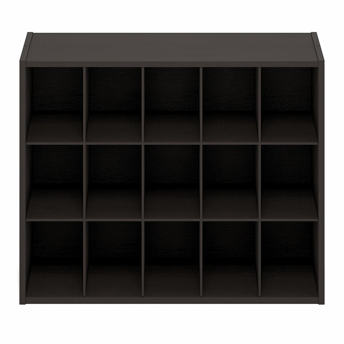 Furinno FANO 15-Cube Shoe Rack, Stackable Shoe Organizer, Dark Oak