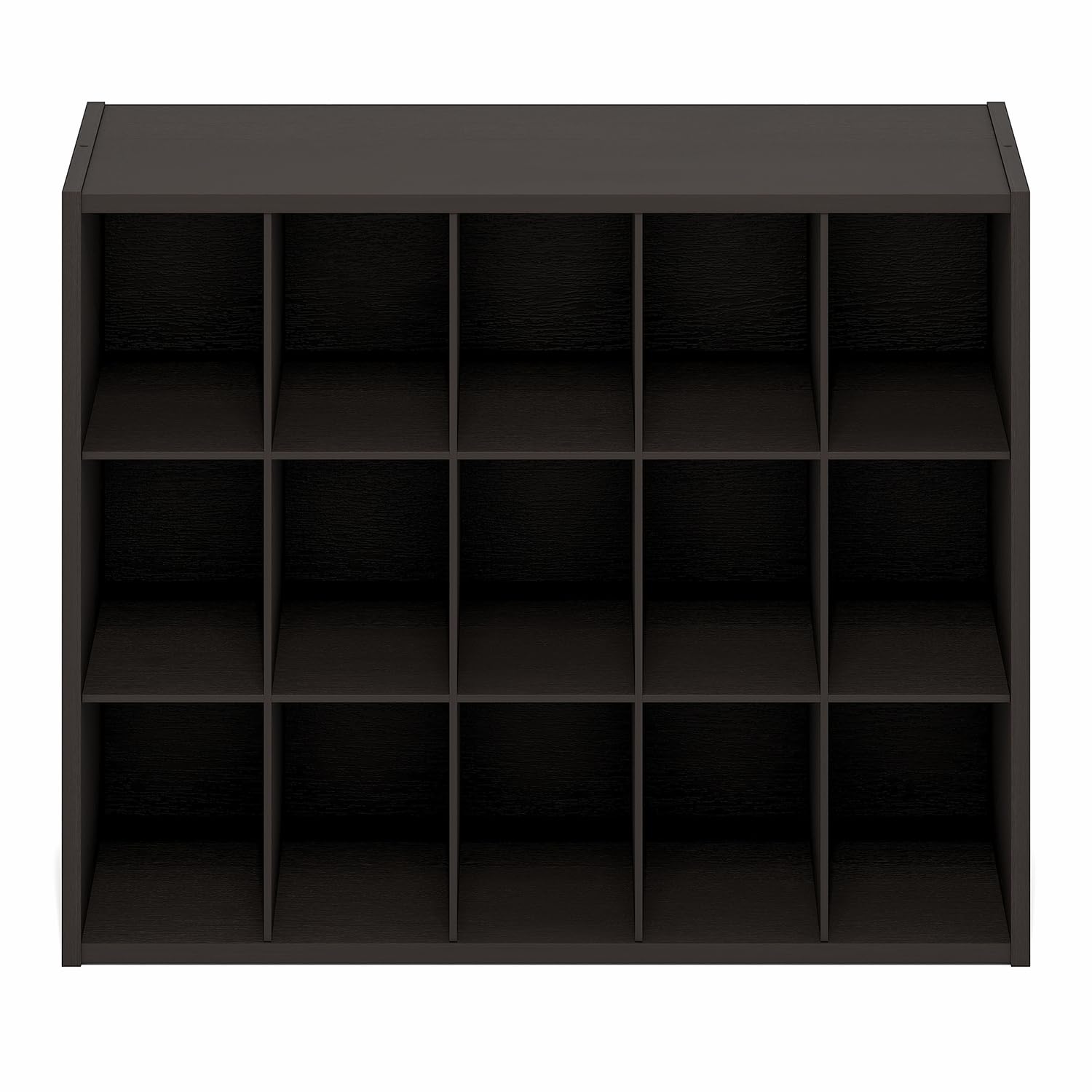 Furinno FANO 15-Cube Shoe Rack, Stackable Shoe Organizer, Dark Oak