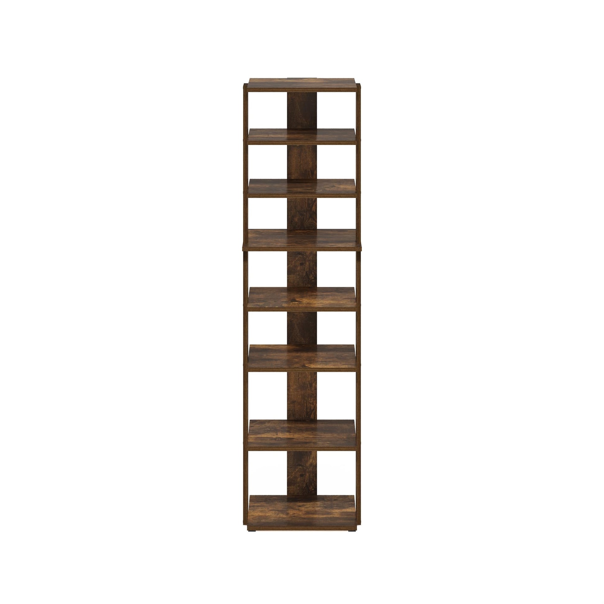 Furinno Compact Vertical Shoe Rack, 8-Tier Narrow Shoe Organizer, Free Standing Shoe Storage, Shoe