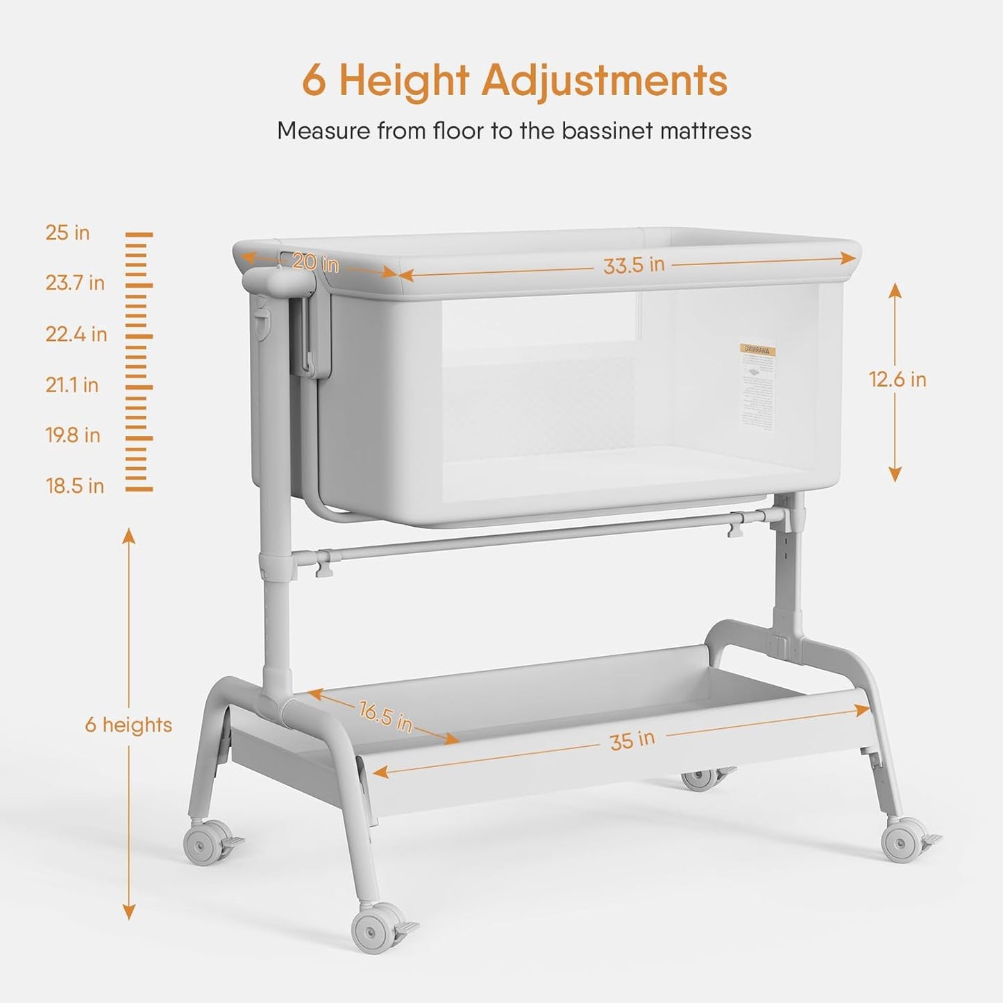 3-in-1 Baby Bassinet, Rocking Bassinet, Bedside Bassinet for Baby, Stable and Secure Bassinet