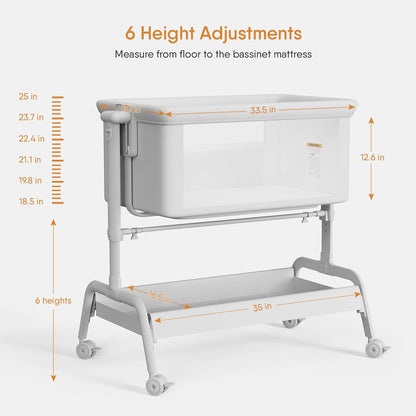 3-in-1 Baby Bassinet, Rocking Bassinet, Bedside Bassinet for Baby, Stable and Secure Bassinet