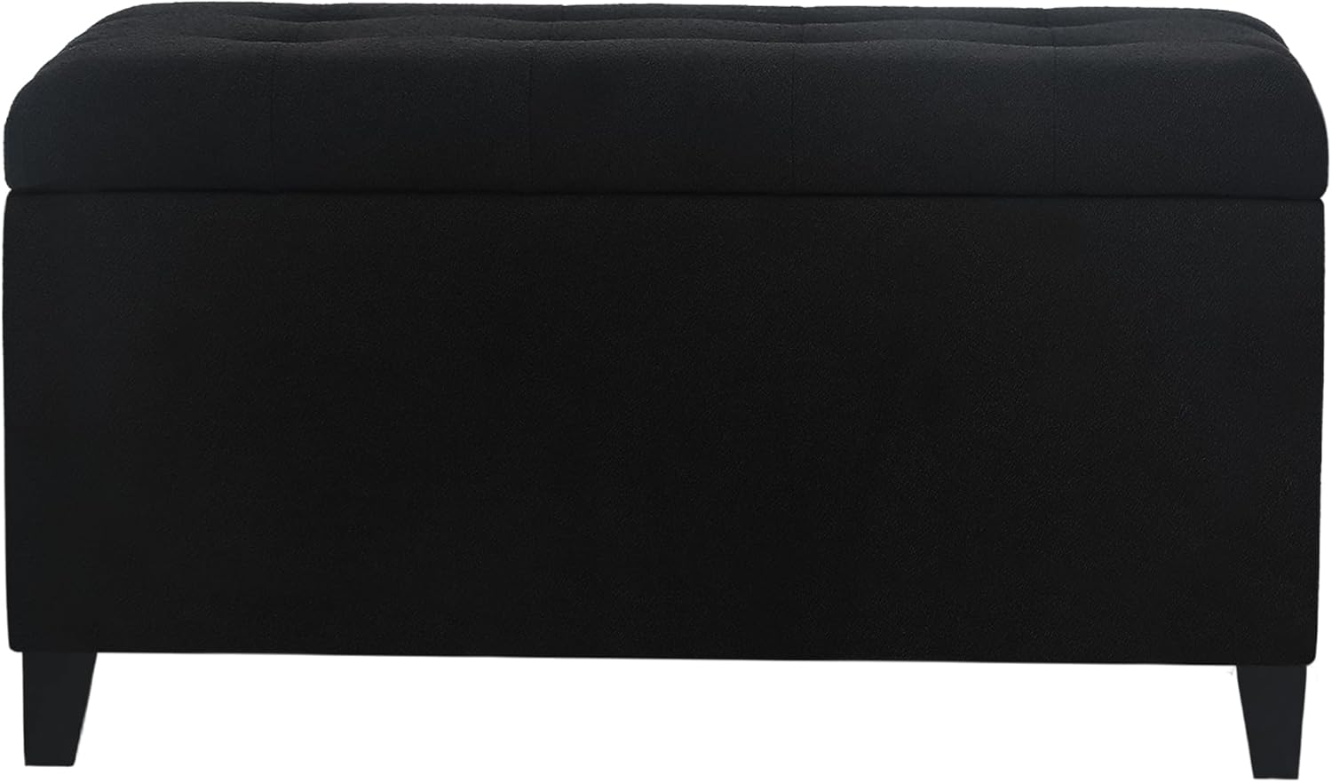 Asense Storage Ottoman Bench, Tufted Fabric Upholstered End of Bed Bench with Safety Hinge Wooden