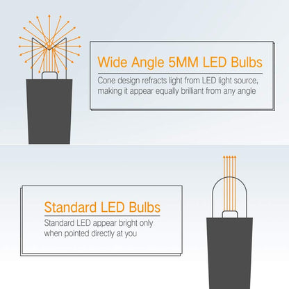 Brizled Orange Halloween Lights, 33ft 100 LED 5mm Wide Angle Orange Halloween String Lights, 120V