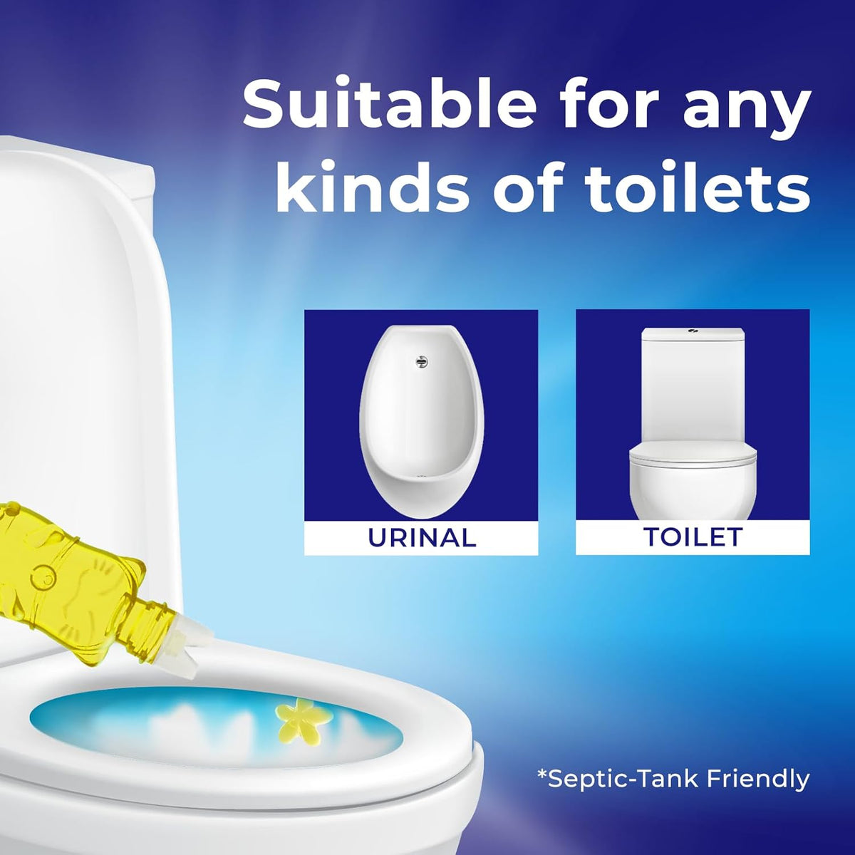 Toilet Gel Stamp - 8 Packs Toilet Bowl Cleaner Gel with Automatic Click, Freshener for Toilet