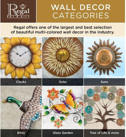Regal Art & Gift Wavy Large Metal Sun Wall Decor - 30 Inch | Indoor Outdoor Rust-Resistant Sunburst