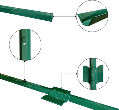 ARIFARO Sturdy Duty Metal Fence Posts 6 Feet assemblable,Pack of 10,No Digging Garden U Post for