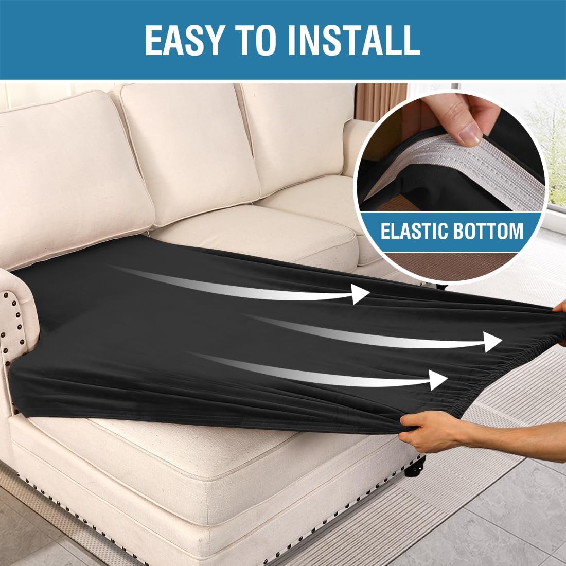 H.VERSAILTEX Velvet Stretch Individual Chaise Cover Sectional Couch Covers for L Shaped Sofa Both