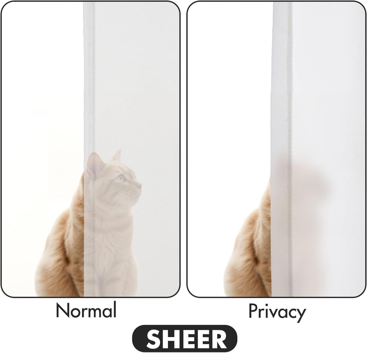 MIULEE White Privacy Sheer Curtains That Let Light in Non-See-Through Semi Sheer Curtains Light
