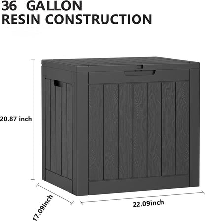 36 Gallon Outdoor Deck Box,Storage Lockable Waterproof Patio Furniture,Garden Tools,Cushions,Pool