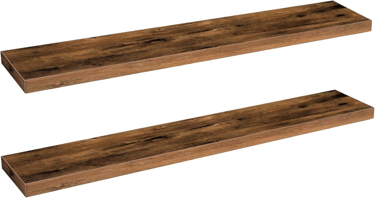 HOOBRO Floating Shelves for Wall, Wall Mounted Shelf Set of 2, 47.2" Hanging Shelf with Invisible