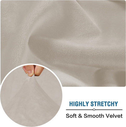 H.VERSAILTEX Velvet Stretch Individual Couch Cushion Cover Plush Slipcover for Loveseat Sofa