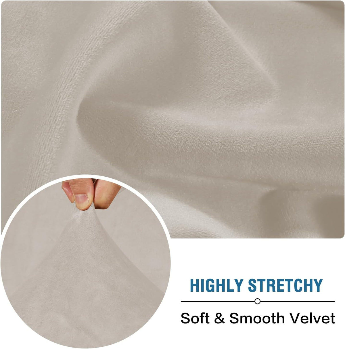 H.VERSAILTEX Velvet Stretch Individual Couch Cushion Cover Plush Cushion Slipcover for Loveseat
