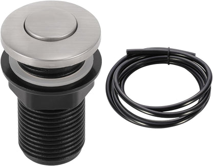 RQYEKDO Garbage Disposal Air Switch Kitchen Sink Top Long Stainless Steel Brushed Nickel Long