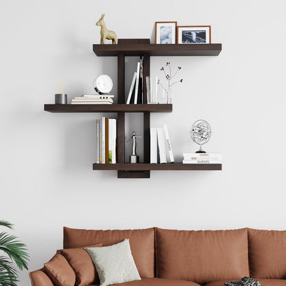 Variable Wood Floating Shelves Set of 3, Wall Cube Shelves 28.35" Max, Wall Shelves for Living Room
