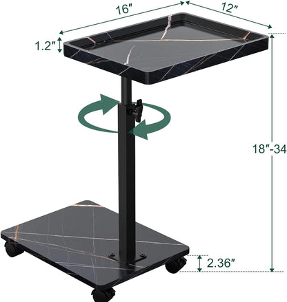 C Table End Table Adjustable Height, 360°Swivel TV Tray Table for Small Spaces, Couch Tables That
