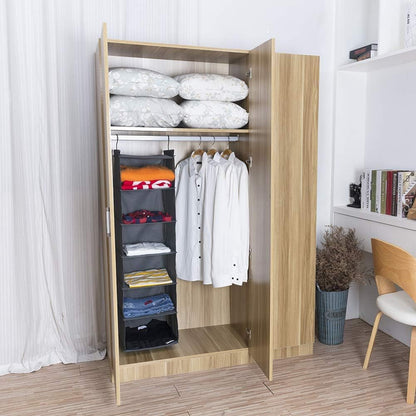 MAX Houser 6 Tier Shelf Hanging Closet Organizer, Closet Hanging Shelf with 2 Sturdy Hooks for