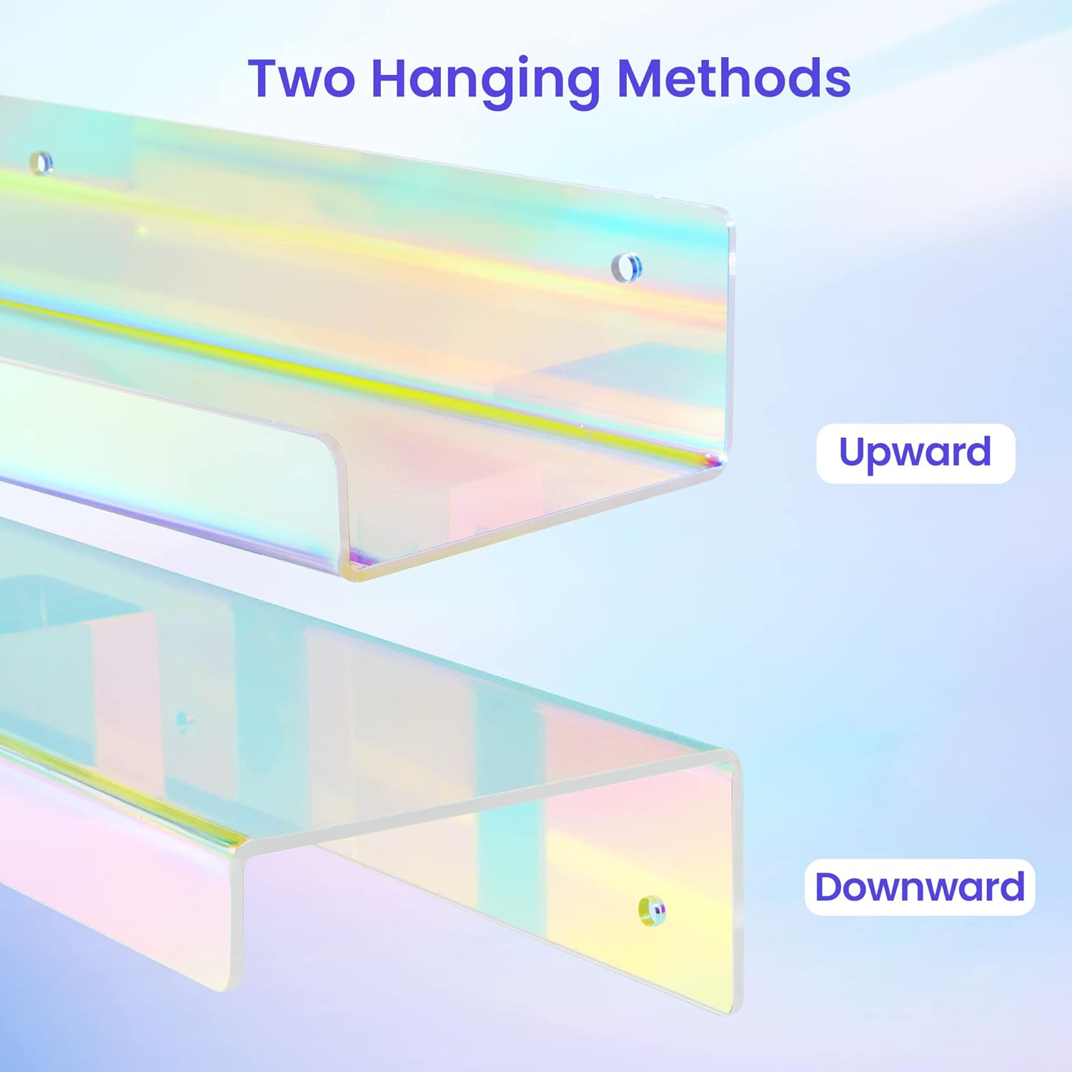 upsimples Acrylic Shelves for Wall Decor, 15" Display Shelf for Perfume, Skincare, Nail Polish