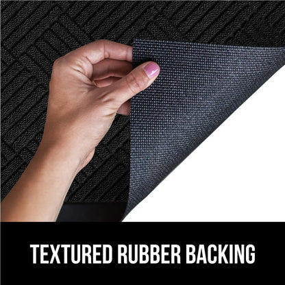 GORILLA GRIP 100% Waterproof All-Season WeatherMax Doormat US Designed Natural Rubber, Stain and