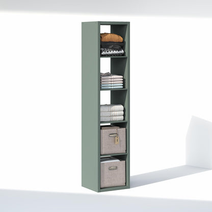 Furinno Cubic Extra Thick 5-Cube Closet Organizers and Storage, Sage Green