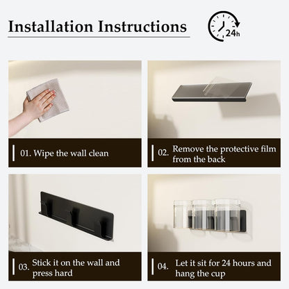 Cup Holder, 2 Pack Wine Glass Holder，No Drilling Installation Wine Glass Holder Wall Mounted for