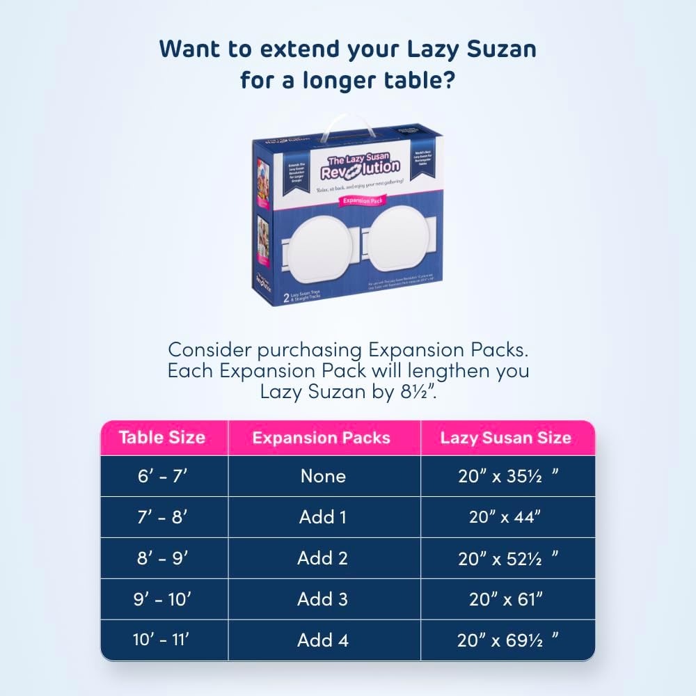 Expansion Pack - White - 2 Straight Tracks and 2 Trays. Does not Work Without the Lazy Susan
