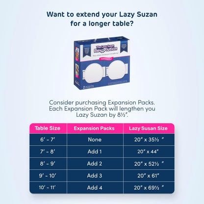Expansion Pack - White - 2 Straight Tracks and 2 Trays. Does not Work Without the Lazy Susan