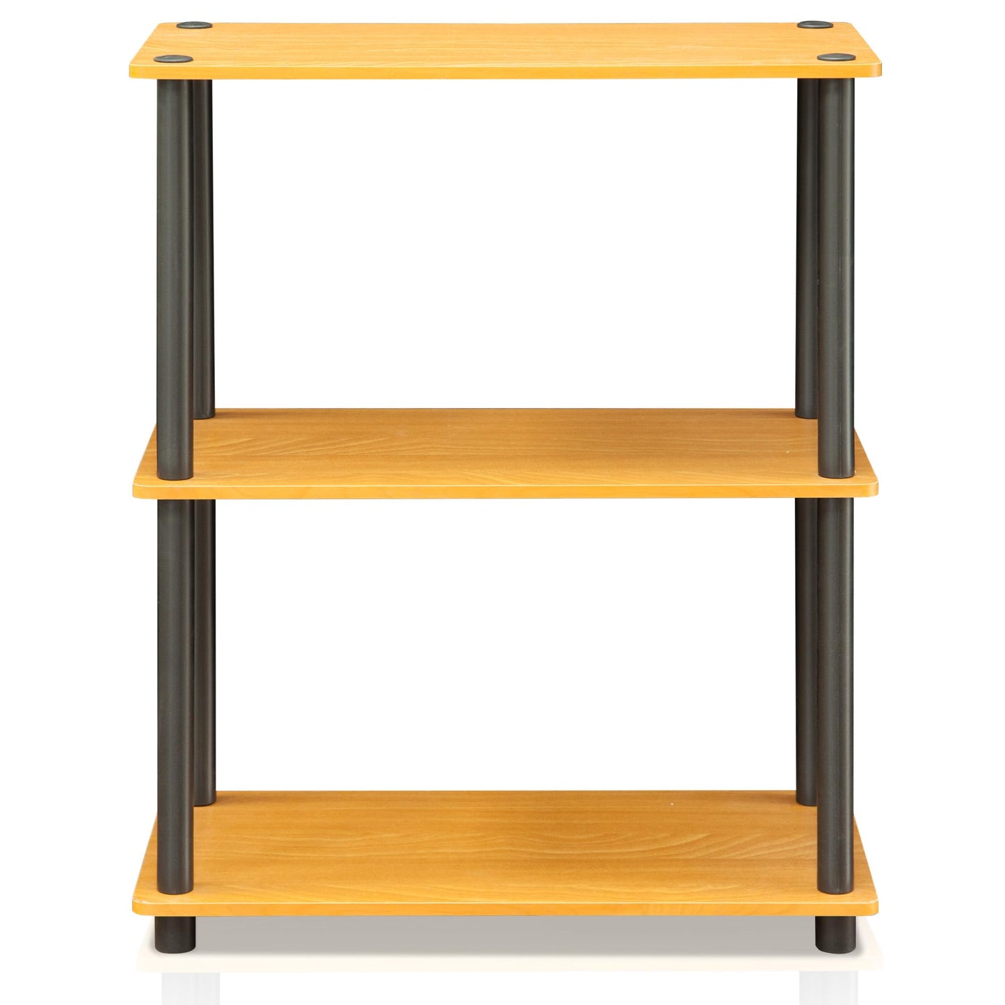Furinno TURN-N-TUBE Storage Shelves, 3-Tier Book Shelf, Corner Shelf, Toolless Open Shelves, for