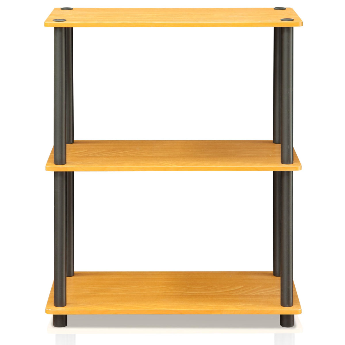 Furinno TURN-N-TUBE Storage Shelves, 3-Tier Book Shelf, Corner Shelf, Toolless Open Shelves, for