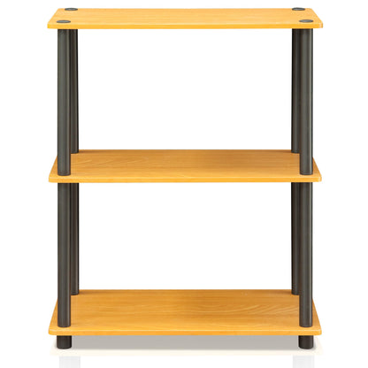 Furinno TURN-N-TUBE Storage Shelves, 3-Tier Book Shelf, Corner Shelf, Toolless Open Shelves, for