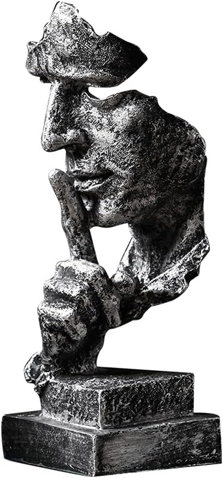 Silence is a Golden Statue Modern Mens Creative Office Home Room Decorations Sculpture Friends