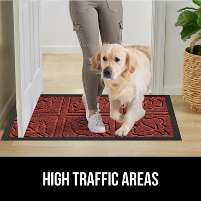 GORILLA GRIP 100% Waterproof All-Season WeatherMax Doormat 35x23, US Designed Natural Rubber, Stain