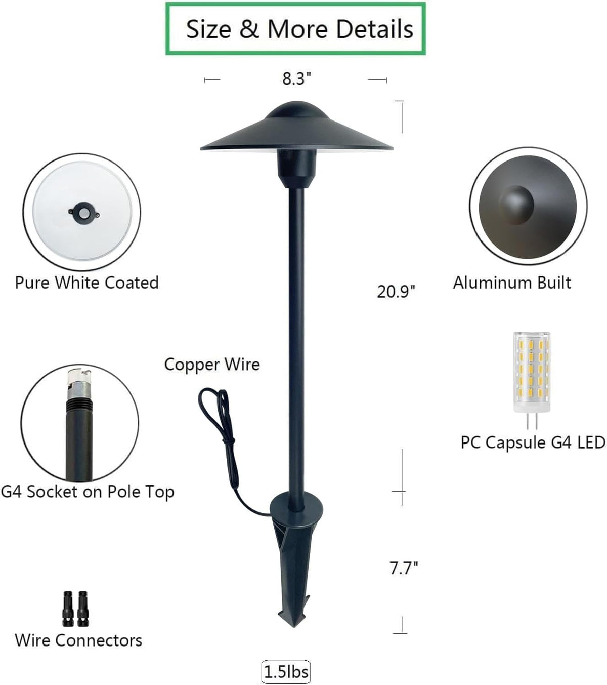 Arrownine Cast Aluminum Low Voltage Landscape Path Area Spread Lighting Pathway Lights Included