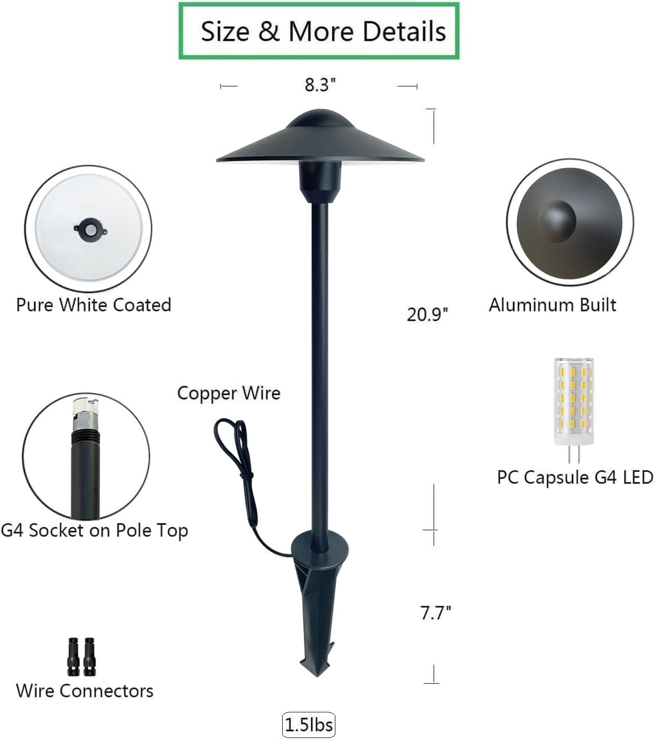 Arrownine Cast Aluminum Low Voltage Landscape Path Area Spread Lighting Pathway Lights Included