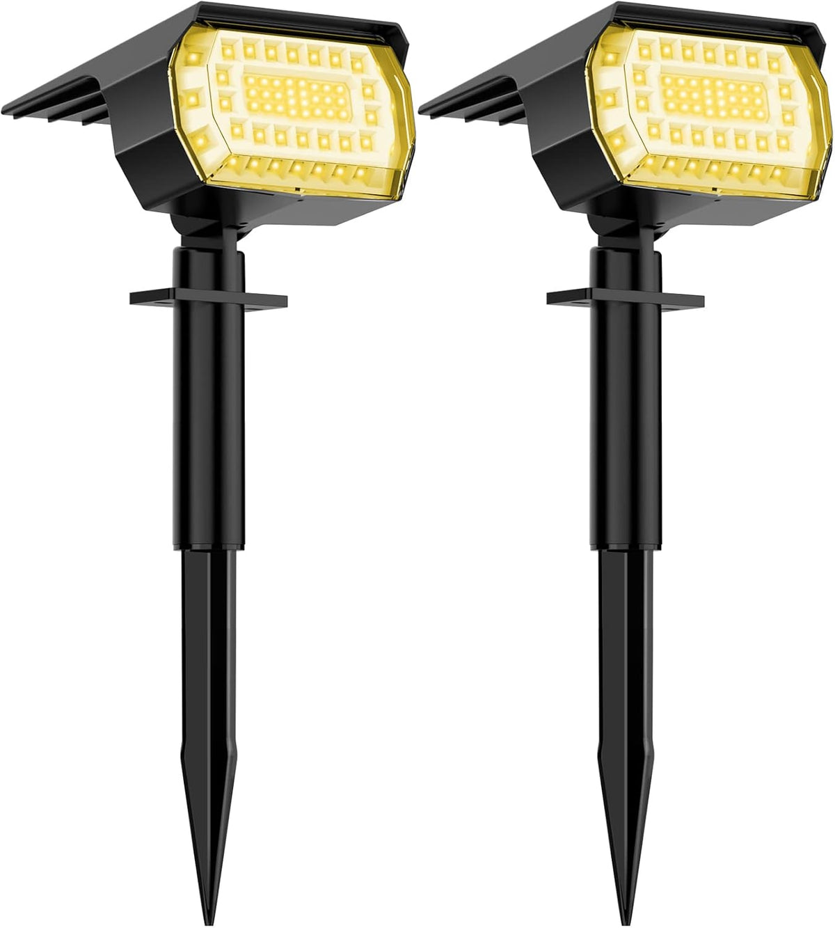 LANSOW Solar Spot Lights Outdoor, [2 Pack/57 LED] 2-in-1 Solar Landscape Spotlights, 3 Modes IP65