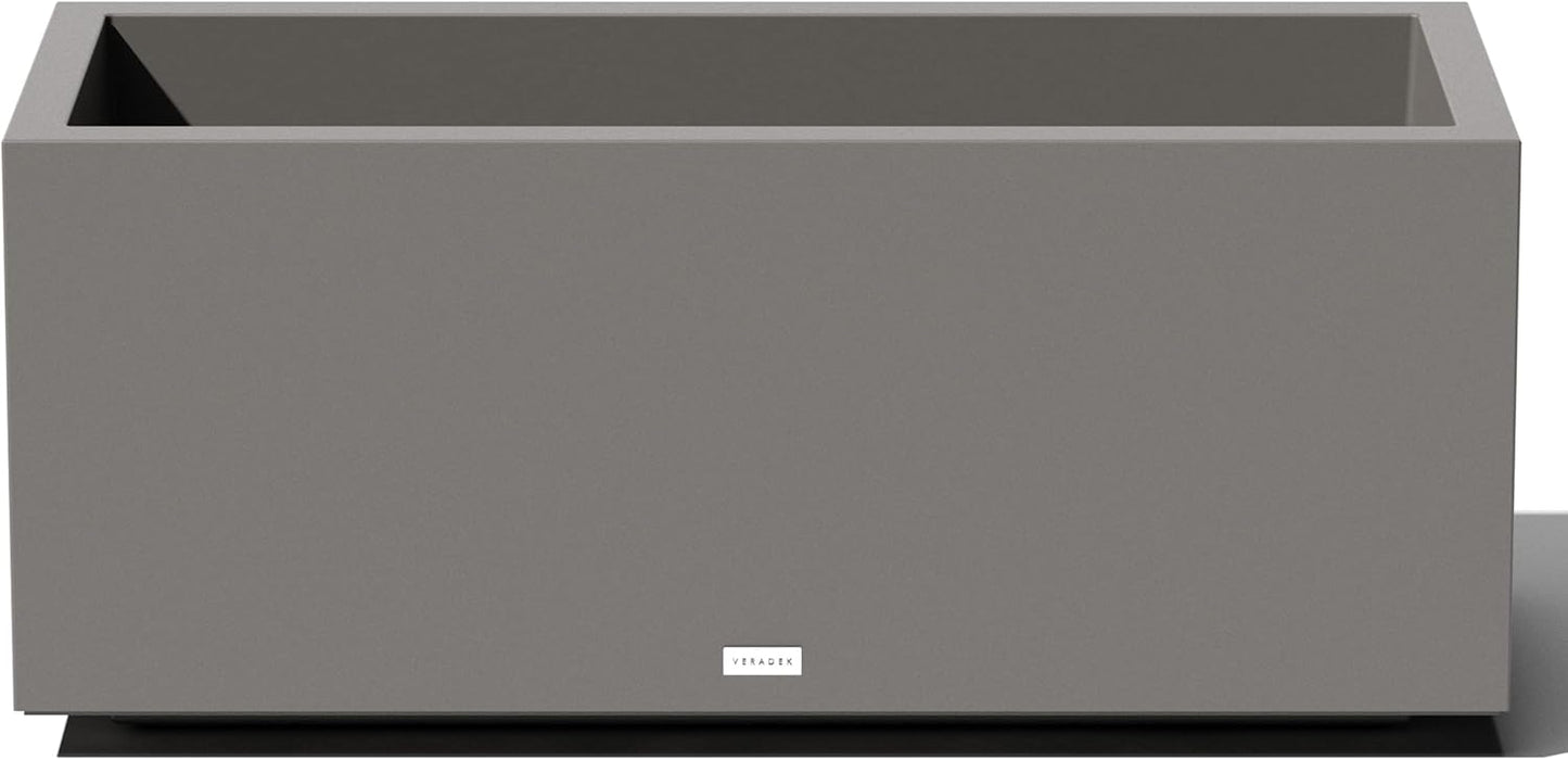 Veradek Block Series Long Box Planter - Large Rectangular Planter for Indoor or Outdoor Patio/Porch