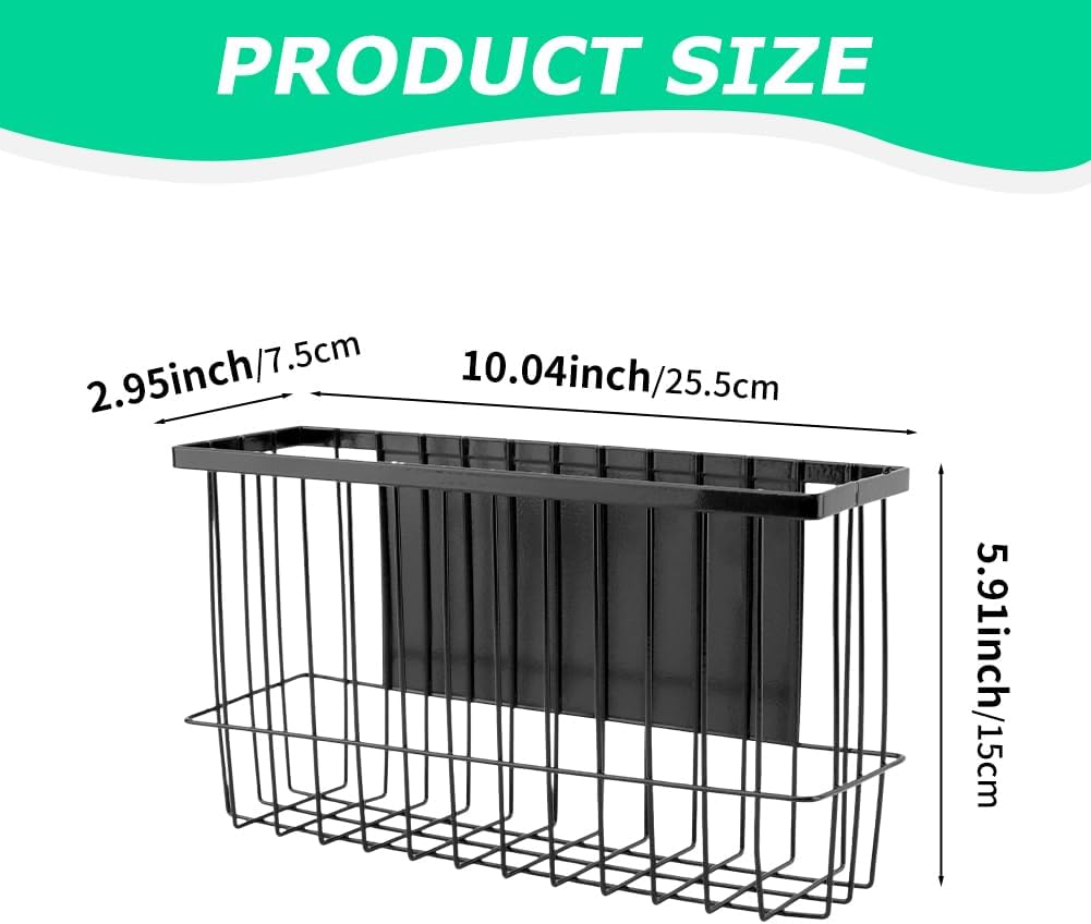 Magnetic Storage Basket Organizer for Fridge & Kitchen, 11lb Capacity Essentials Holder, No Tools