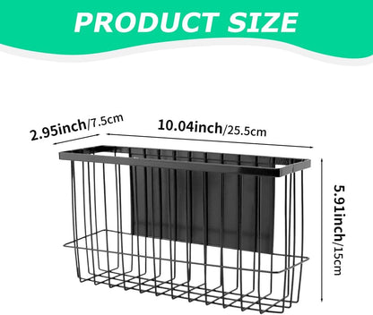 Magnetic Storage Basket Organizer for Fridge & Kitchen, 11lb Capacity Essentials Holder, No Tools