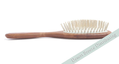 Desert Breeze Natural Wood Bristle Hair Brush, Gentle Scalp Massage, Pear Wood Handle, Made in