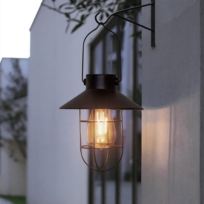 pearlstar Solar Lanterns Outdoor Metal Solar Powered Hanging Lights Waterproof for Wall Yard Garden