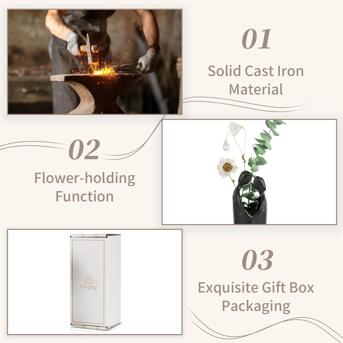 Sziqiqi 6th Anniversary Wedding Gift: Iron Gifts for 6th Anniversary for Couple - Romantic Couple
