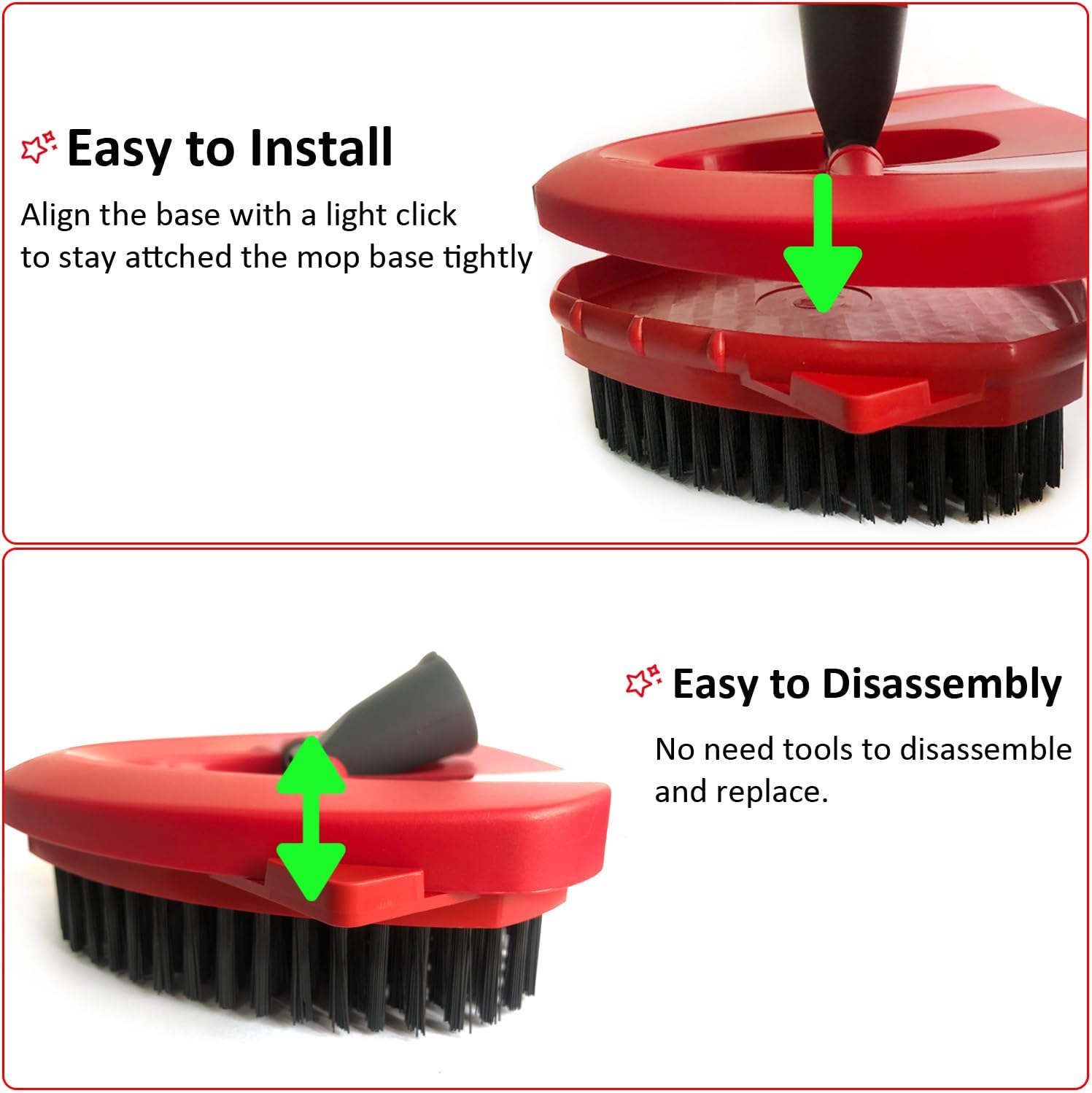 Spin Mop Scrub Brush Head Compatible with OCedar EasyWring 1 Tank System, Mop Scrubber Attachment