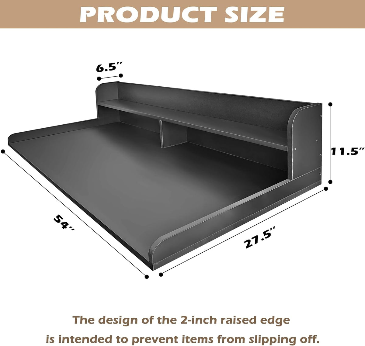 Royxen Laundry Countertop with 2-Tier Shelf Universal Fit, Washer and Dryer Countertop with Storage