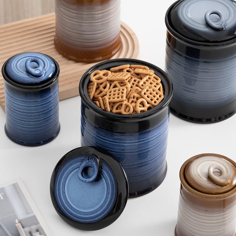 Nihow Food Storage Jar Sets: Ceramic Container with Air Tight Lid for